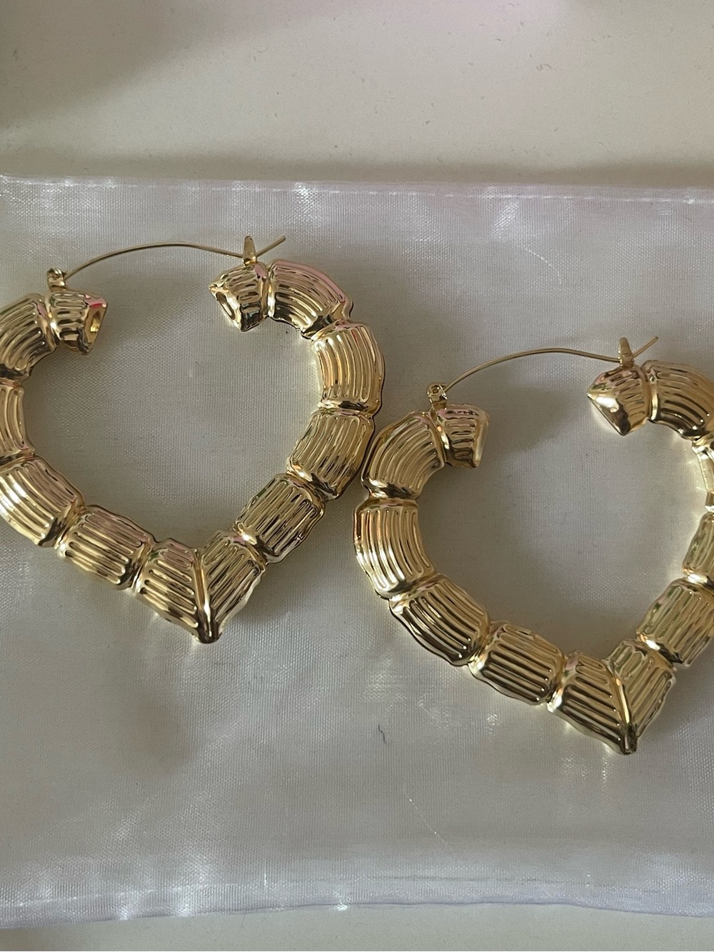 Gold Heart-Shape Hoop Earrings - Women's Fashion Jewelry